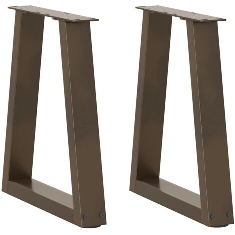 Couchtischbeine V-Form 2 Stück Naturstahl 38x(42-43,3) cm Stahl vidaXL