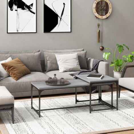 Couchtische 2 Stk. Grau Sonoma Holzwerkstoff vidaXL