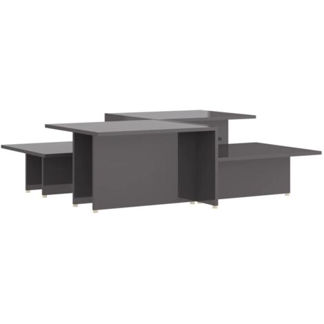 Couchtische 2 Stk. Hochglanz-Grau 111,5x50x33 cm Holzwerkstoff vidaXL