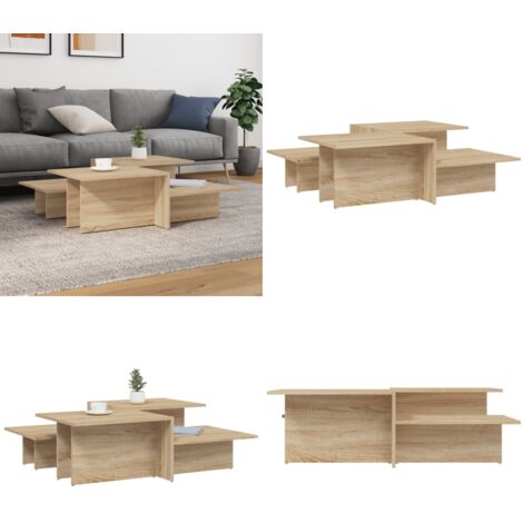 Couchtische 2 Stk. Sonoma-Eiche Holzwerkstoff - Couchtisch - Holzwerkstoff - Sonoma-Eiche - Wohnzimmerstil - Wohnzimmerdeko - Home & Living