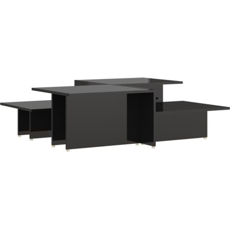 Couchtische 2Stk. Hochglanz-Schwarz 111,5x50x33cm Holzwerkstoff vidaXL