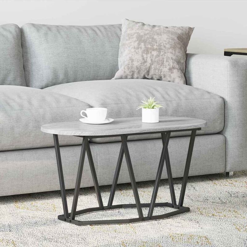 Couchtisch Grau 80 X 40 X 40, 5 Cm Sperrholz Und Metall Vidaxl