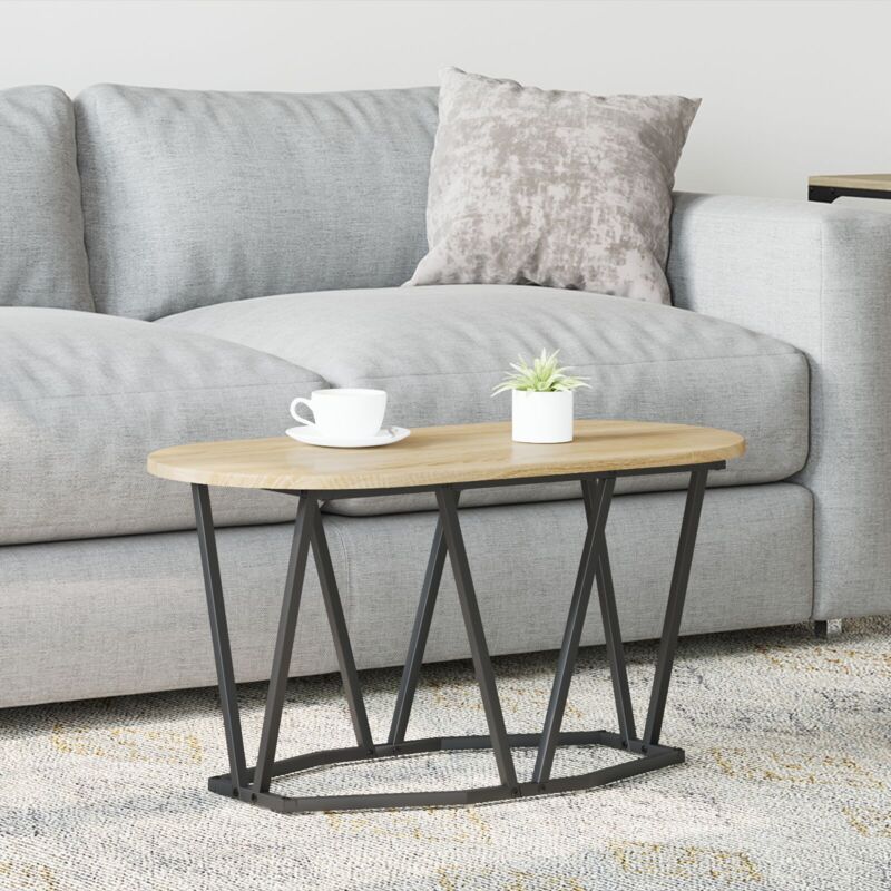 Couchtisch Sonoma Eiche 80 X 40 X 40, 5 Cm Sperrholz Und Metall Vidaxl