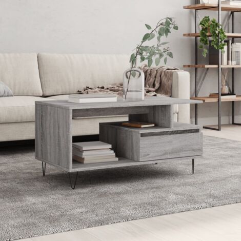 Couchtisch，Kaffeetisch，Wohnzimmertisch Grau Sonoma 90x49x45 cm Holzwerkstoff CFW966854