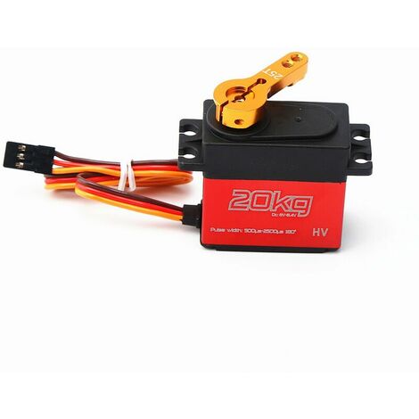 COUCOU DS3218MG 270 ° 20kg Servo numerique en metal RC a couple eleve etanche pour avion de bateau de camion de buggy de voiture RC Baja, modele: multicolore