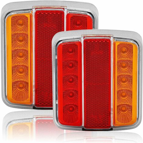 COUCOU Feu arrière de remorque à LED 12 V, LED avec éclairage de plaque pour caravane de camion