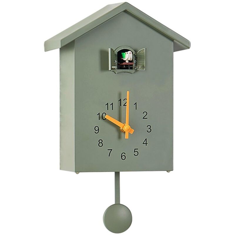 Horloge murale à coucou moderne 25x20x9 cm – Matériau ABS – Balayage silencieux – Fonction sommeil de nuit