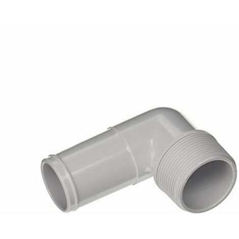 Coude 1.5 pouce x 38 mm bosselé – Plastique dur blanc – Compatible sorties d'aspiration et filtres Hayward - SPX1105Z3
