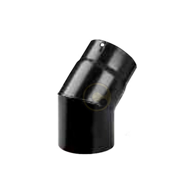 Coude 45 120 mm 12 cm en acier noir pour poA le a bois 1,2 mm porcelaine