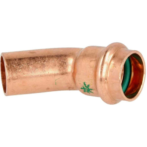 Coude 45° à sertir solaire cuivre MF 15 mm avec profil de sertissage V