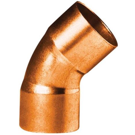 coude 45 degrès à souder en cuivre - petit rayon - femelle / femelle - diamètre 16 mm - sachet de 10