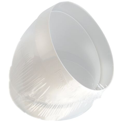 Coude 45° FF Ø100 pour tube Ventilation Rond Ø125 Blanc - First Plast