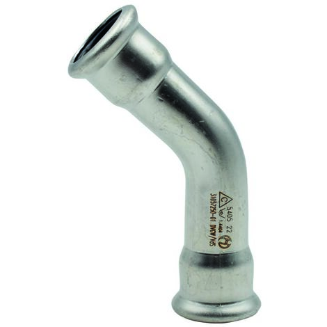 Coude 45° FF pression 1mm DN15 acier inoxydable AISI 316L - Idrhaus