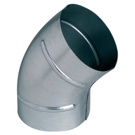 Coude 45° galva diamètre 100 mm - C 45° 100 ALDES - 11093388 Coude en acier galva pour le changement de direction de réseau de distribution de l'air à 45 degrés. Diamètre 100 mm
