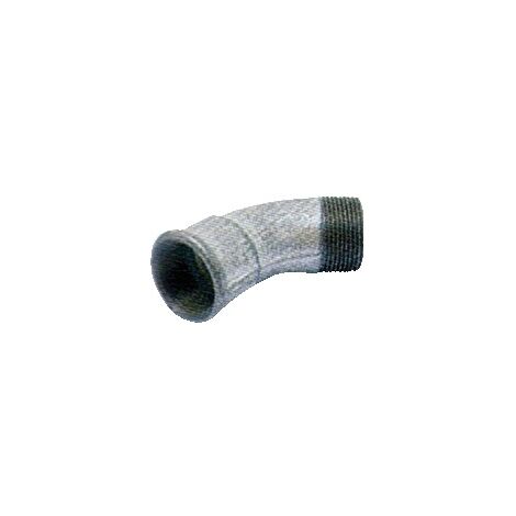 Coude 45° grand rayon MF fonte galvanisée 50x60