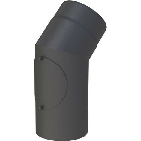 Coude 45° tuyau de poêle Ø 130 mm avec trappe