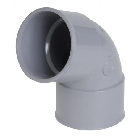 COUDE Ø 50 MM, FEMELLE-FEMELLE À 67°30, À COLLER, GRIS, EN PVC NICOLL