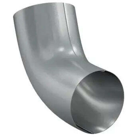 Coude 60° raccord gouttière acier Ø90 mm – Gris RAL 7011