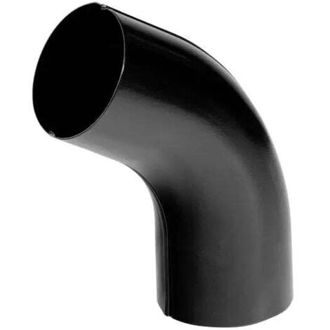 Coude 60° raccord gouttière acier Ø90 mm – Noir RAL 9005