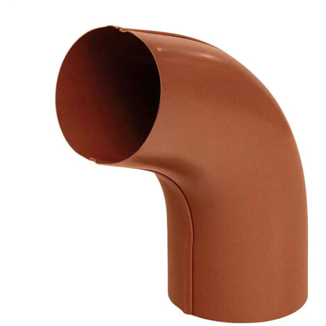 Coude 60° raccord gouttière acier Ø90 mm – Rouge brique RAL 8004
