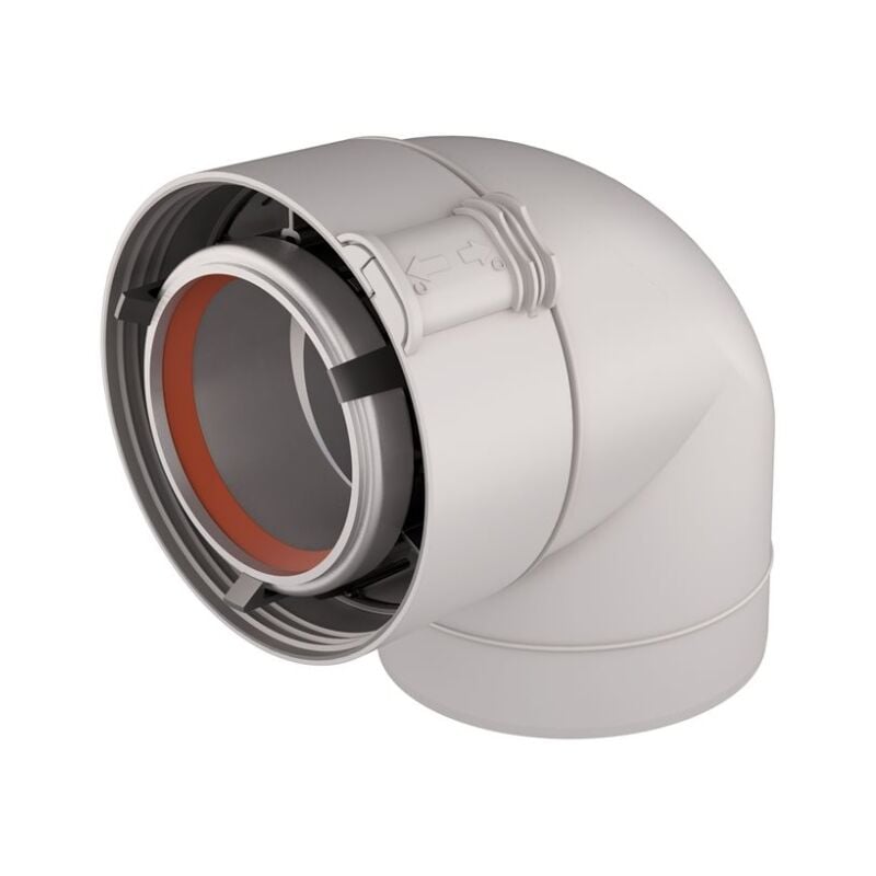 Ubbink - Coude 87° Rolux Gaz 80/125 Alu/PVC Sekurit 229521