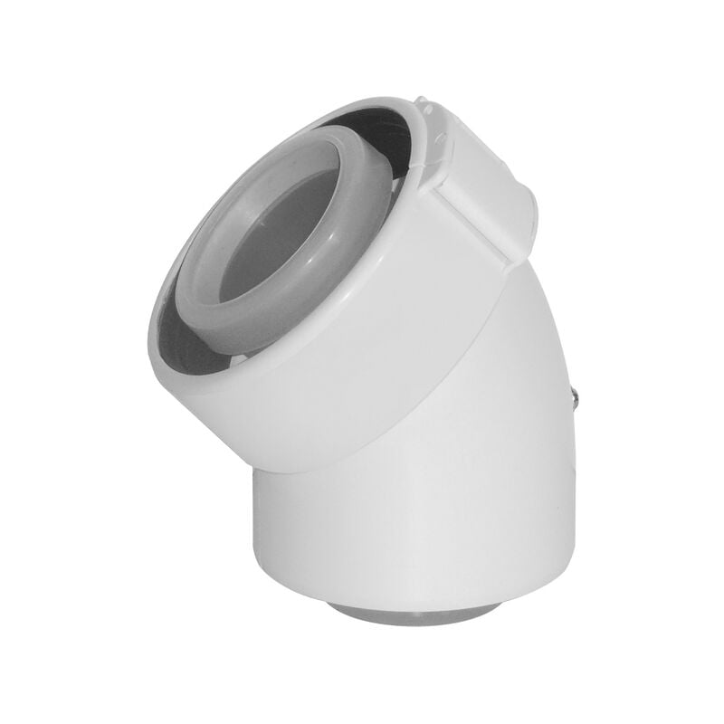 Ubbink - Coude condensation gaz/fioul pptl/pvc 45 blanc 80/125 la piece