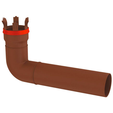Coude 87° pour conduit flexible avec rallonge rigide de 30cm
