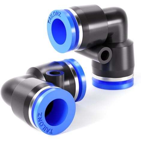 Coude 8mm OD Raccords pour tubes Push to Connect Verrou PV8 (Lot de 2) Bleu 10MM(ELBOW)