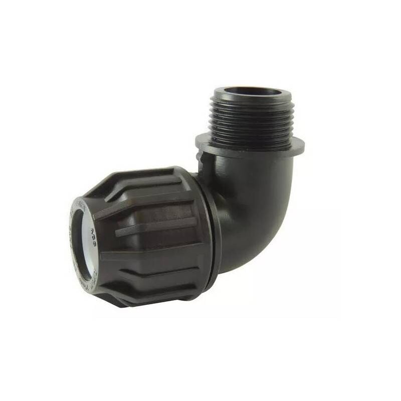 Coude 90° à compression avec filetage male bsp ø a: 75mm ø b: 2''1/2