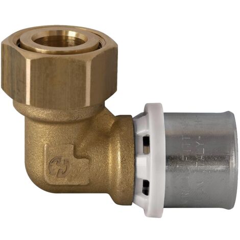 Coude 90° à sertir pour tube multicouche Acopex Alu diamètre nominal 20 avec écrou libre 1/2'' (15x21) - THERMACOME