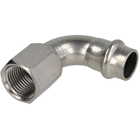 Coude 90° à sertir profil V en inox F22-F3/4