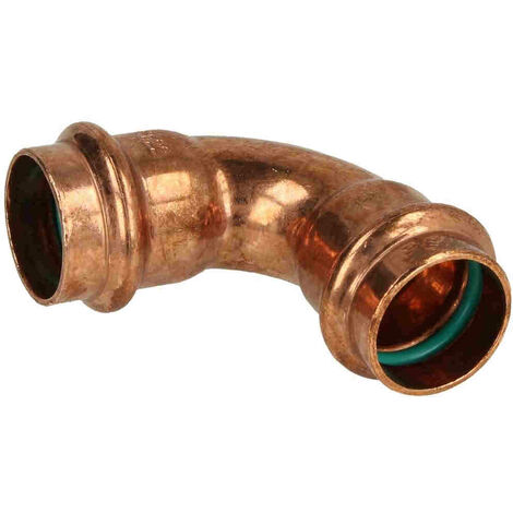 Coude 90° à sertir solaire cuivre FF 18 mm avec profil de sertissage V