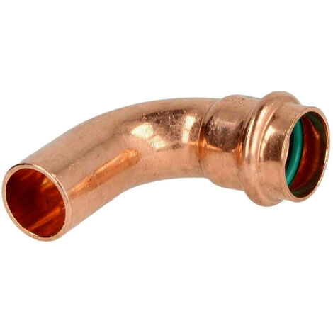 Coude 90° à sertir solaire cuivre MF 18 mm avec profil de sertissage V
