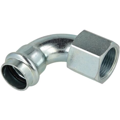 Coude 90° acier F28 x F1 à sertir profil V pour chauffage