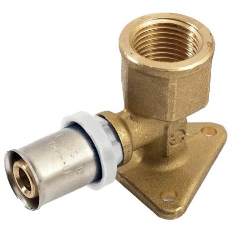 Coude 90° avec embase de fixation à sertir pour tube multicouche Acopex Alu diamètre nominal 20 - 3/4'' (20x27) - THERMACOME