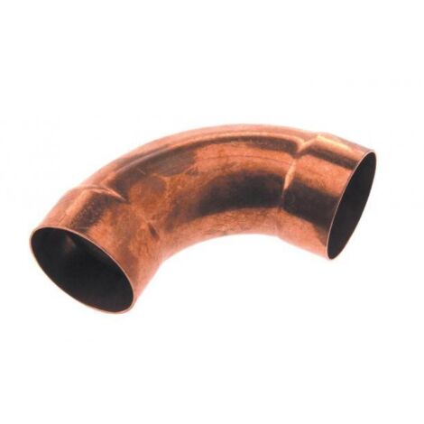 coude 90 degrès à souder en cuivre - grand rayon - femelle / femelle - diamètre 28 mm - sachet de 2