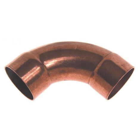 coude 90 degrès à souder en cuivre - grand rayon - mâle / femelle - diamètre 28 mm - sachet de 2
