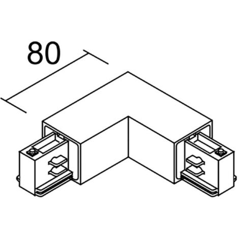 coude 90 degrès - terre intérieur - pour rail 3 allumages aric 023 - blanc - aric 16351