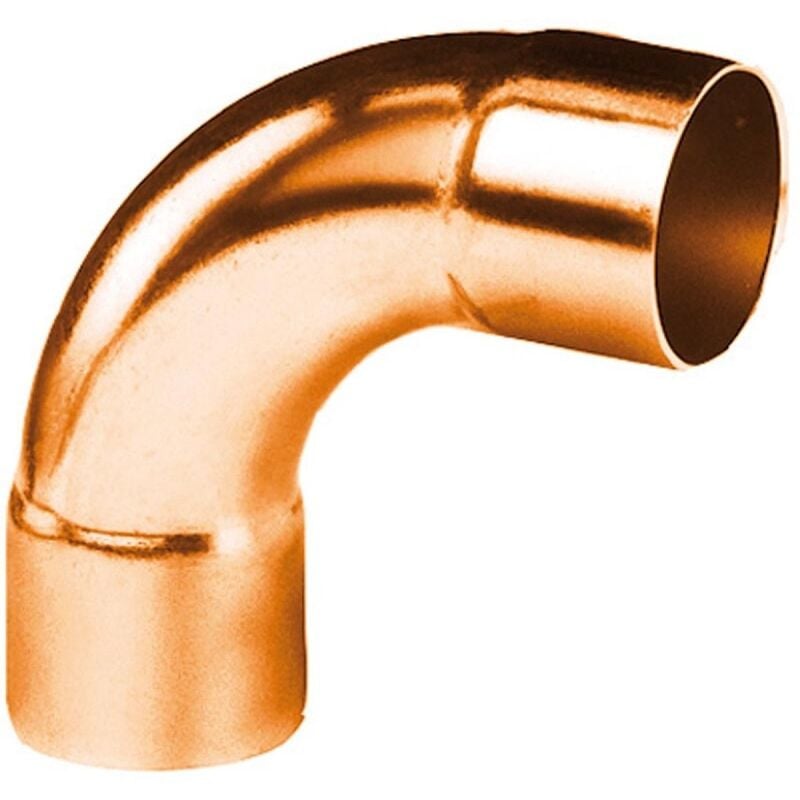 Coude 90 degrès à souder en cuivre - grand rayon - femelle / femelle - diamètre 12 mm - sachet de 10
