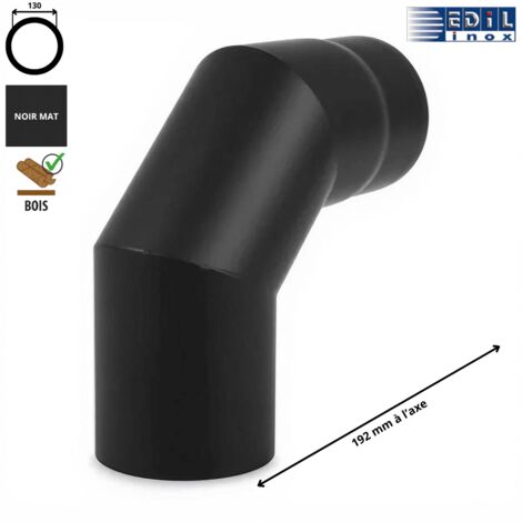 Coude 90° émaillé noir mat Edilinox Diamètre 130
