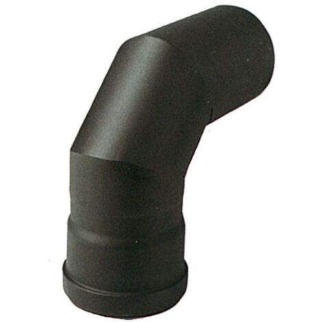 Coude 90° en acier noir 8 cm – Diamètre 80 mm – Pour granulés de porcelaine 1,2 mm – Raccord fumisterie durable
