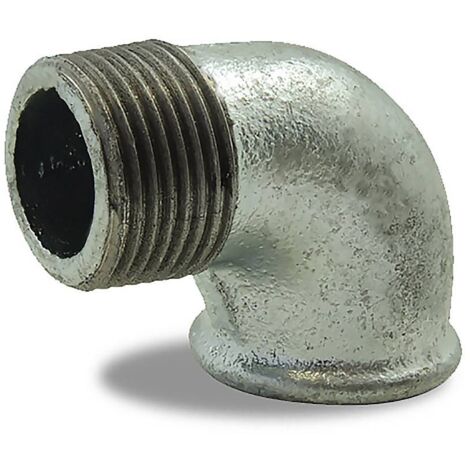 Coude 90° galvanisé male femelle en fonte malléable 3/8''