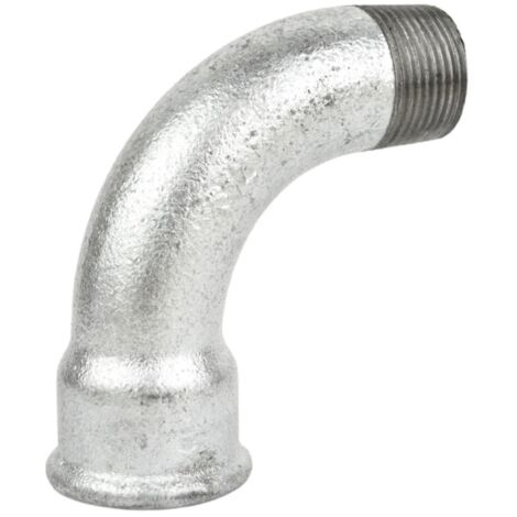Coude 90 grand rayon fonte galva MF - Diamètre : 1''