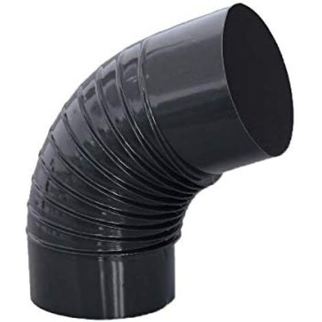 Coude 90° noir en acier vitrifié 900°C – Raccord fumisterie ø 150 mm – Pour installations intérieures – Résistant à la corrosion
