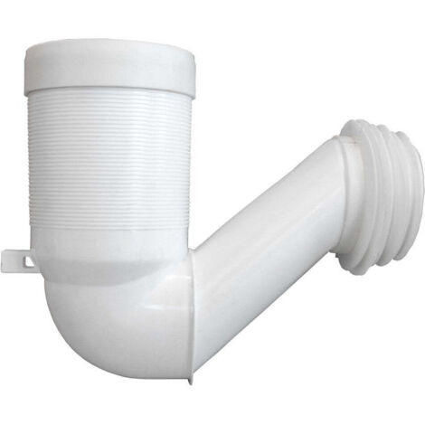 Coude 90° pour WC mural avec fixation blanche