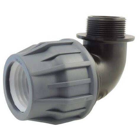 Coude à 90% à compression filete male pour tuyau de piscine Ø A: 50mm  Ø B: 1''1/2