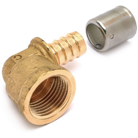 coude à 90 degrés - a sertir - tube per - diamètre 12 vers femelle à visser 15 x 21 - sachet 2 pièces - altech
