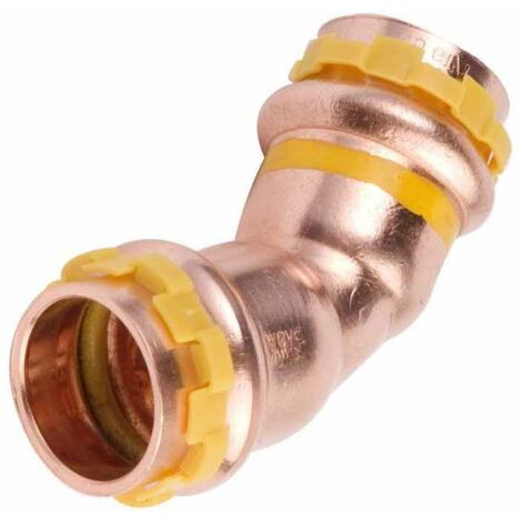 coude à sertir 45 degrés - tube cuivre - femelle / femelle - 18 mm - comap sudopress gaz