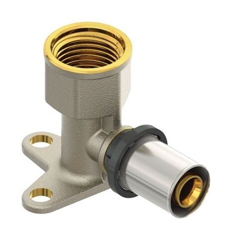 Coude applique femelle LBP EASYTEC à sertir diamètre 20 mm - à visser 3/4” - FINIMETAL