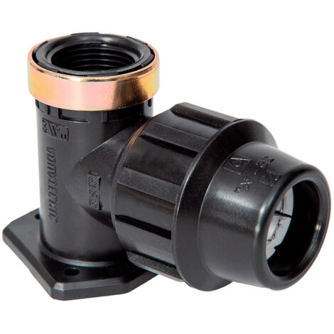 Coude applique polypropylène compression 10bar PE Ø20-1/2"